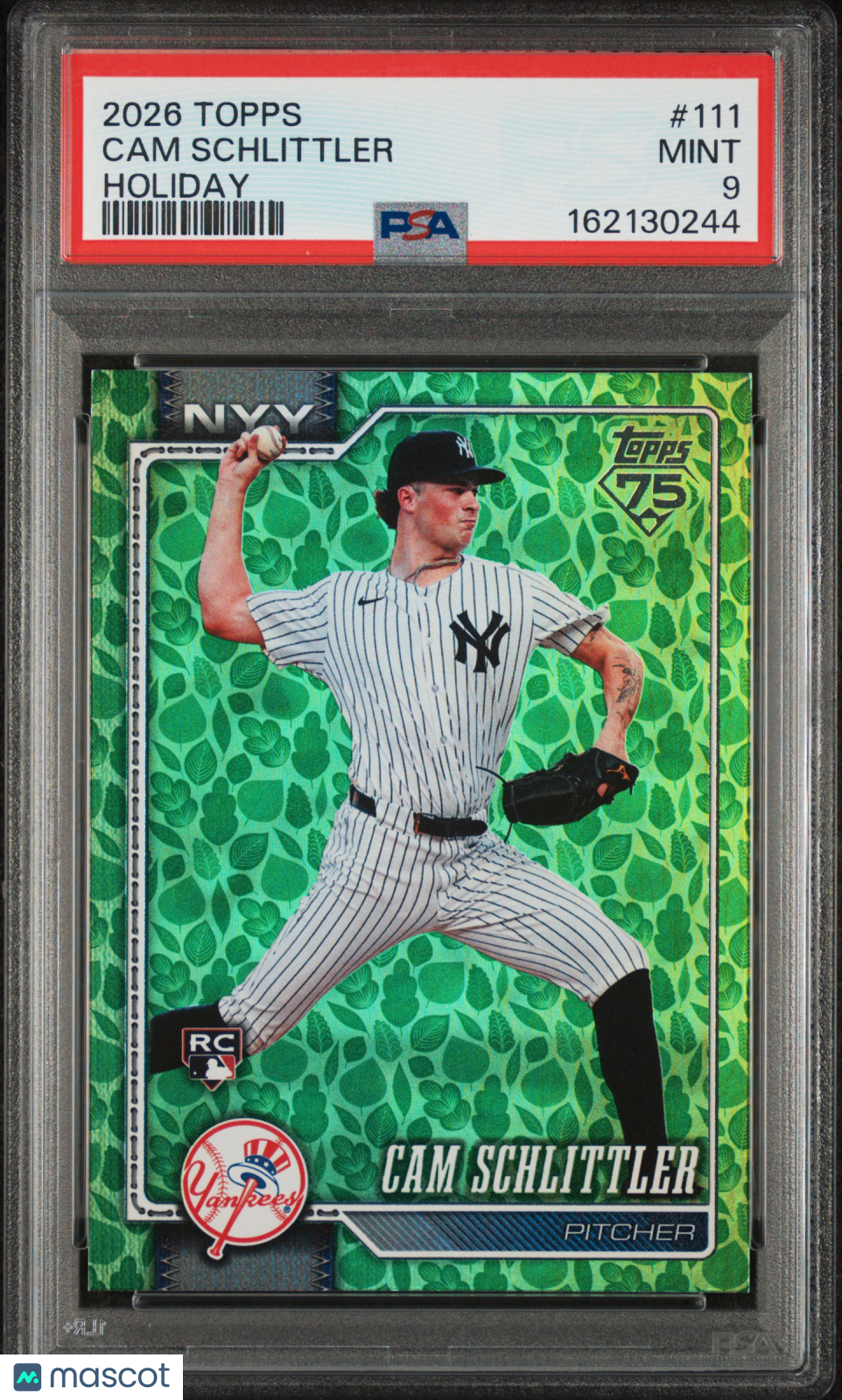 2026 Topps Cam Schlittler #111 Holiday PSA 9