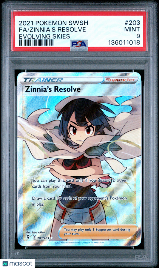 Zinnia's Resolve (Full Art) 203/203 SWSH07: Evolving Skies Holo