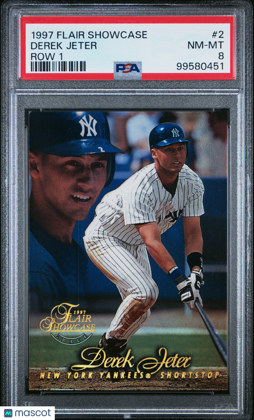 1997 Flair Showcase Derek Jeter #2 Row 1 PSA 8