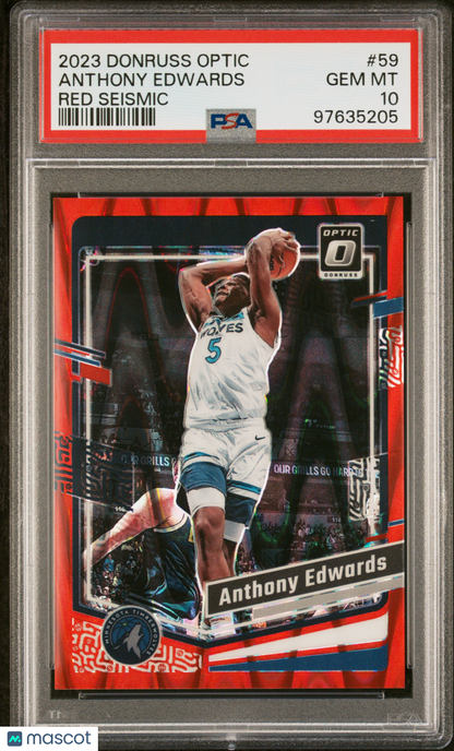 2023 Panini Donruss Optic Anthony Edwards #59 Red Seismic PSA 10