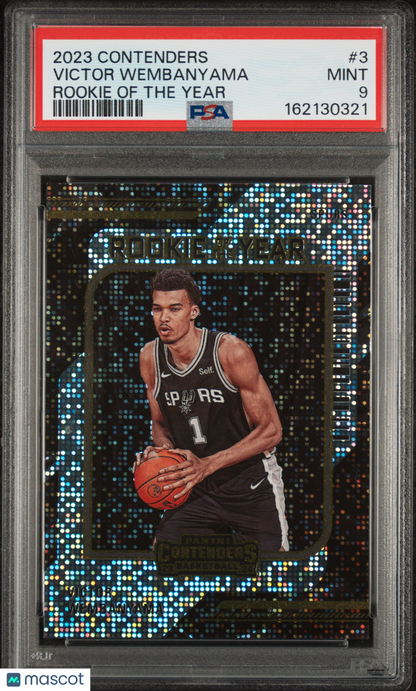 2023 Panini Contenders Rookie Of The Year Contenders Victor Wembanyama #3 PSA 9