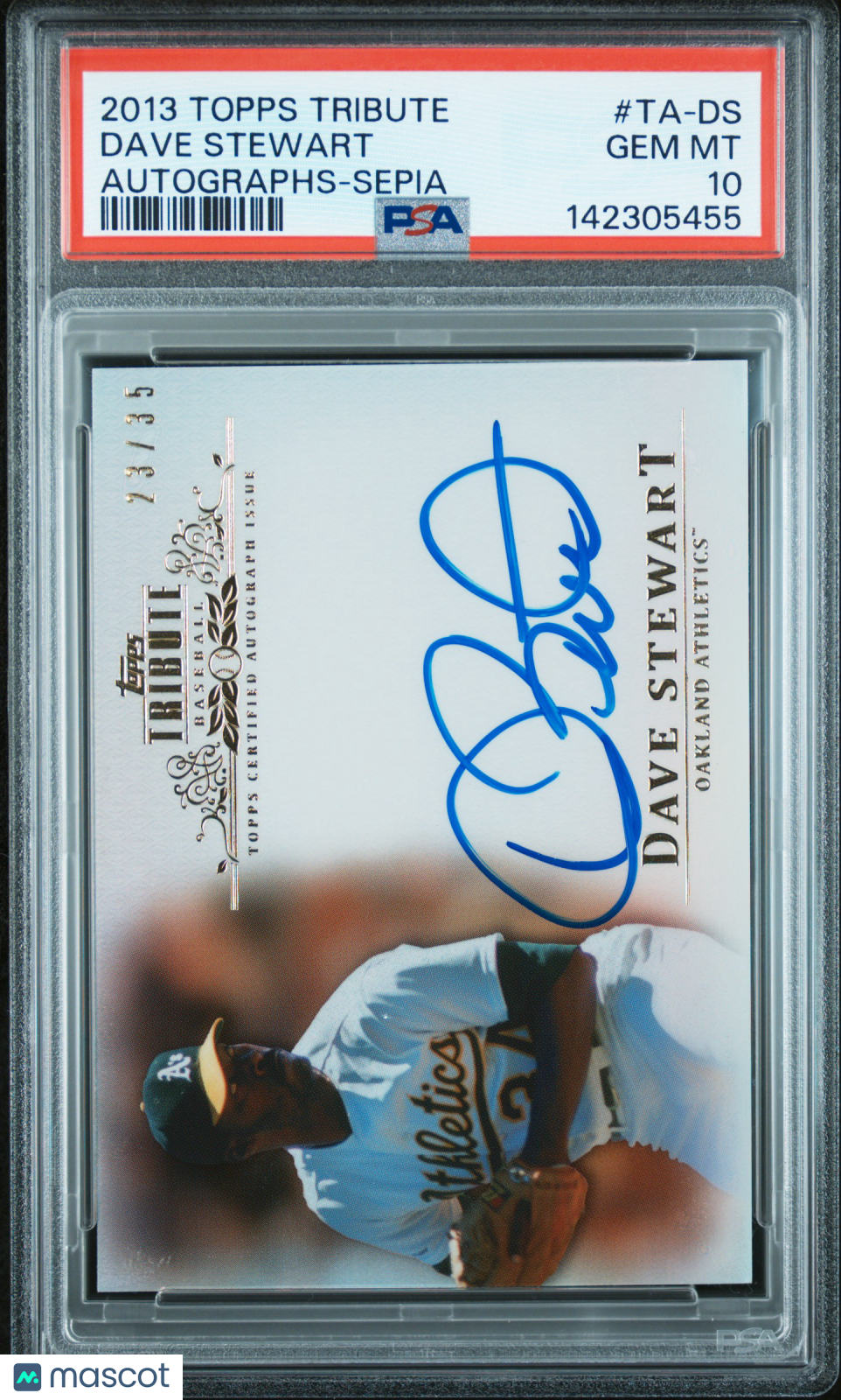 2013 Topps Tribute Autographs Dave Stewart #TA-DS Sepia /35 PSA 10