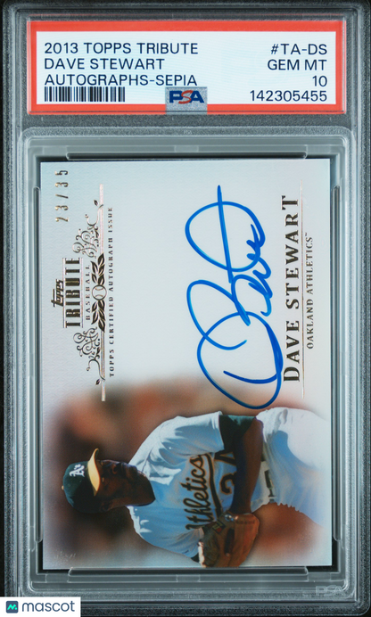 2013 Topps Tribute Autographs Dave Stewart #TA-DS Sepia /35 PSA 10