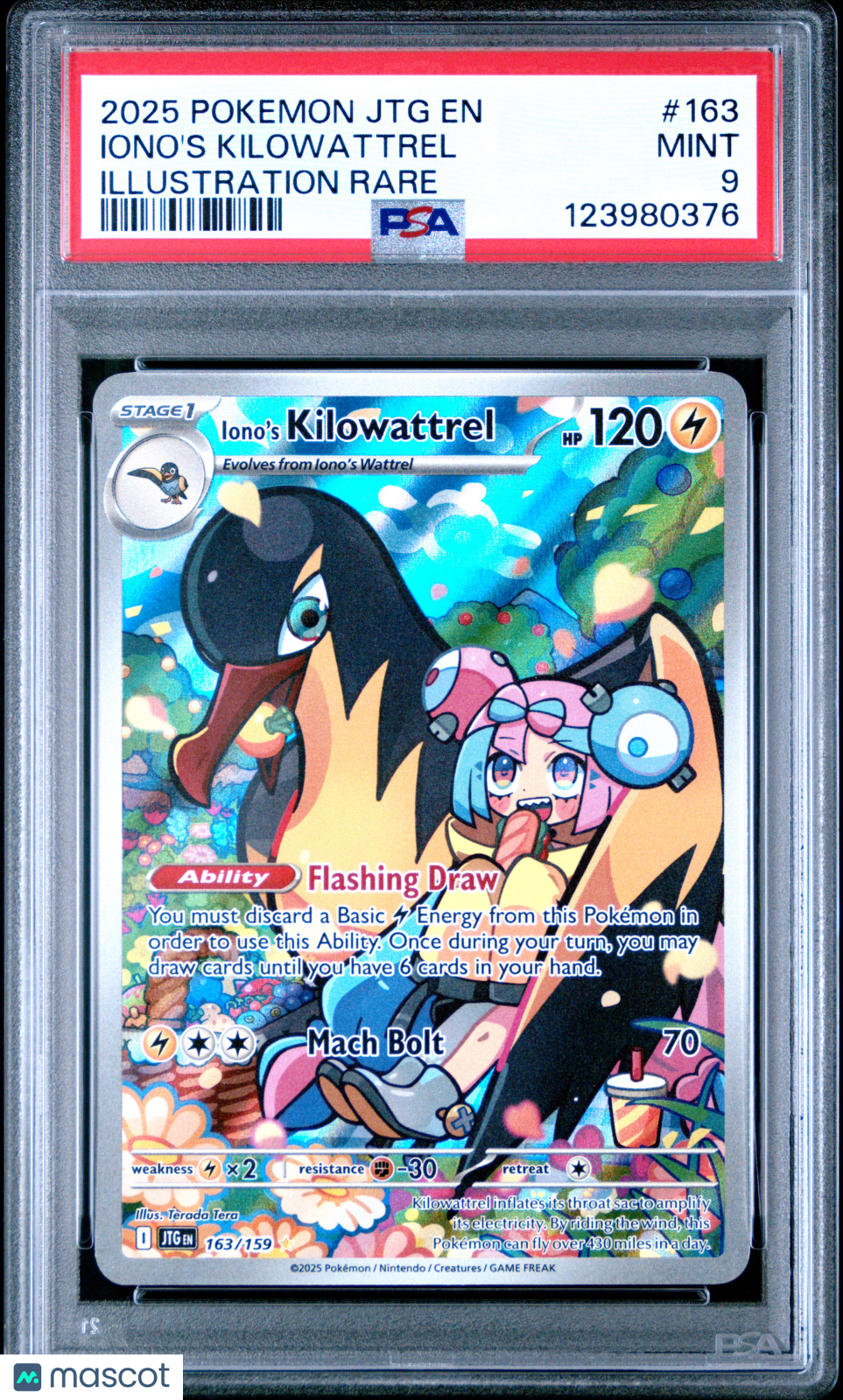 2025 Pokemon JTG EN-Journey Together Iono's Kilowattrel Illustration Rare PSA 9