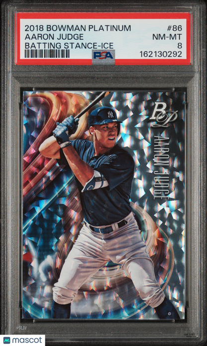2018 Bowman Platinum Aaron Judge #86 Batting Stance Ice PSA 8