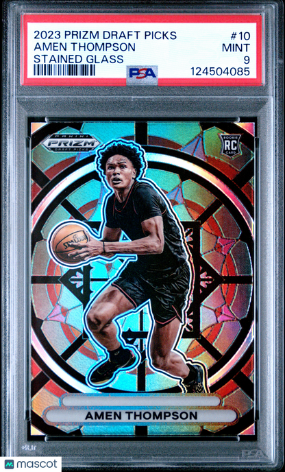 2023 Panini Prizm Draft Picks Stained Glass Amen Thompson #10 PSA 9