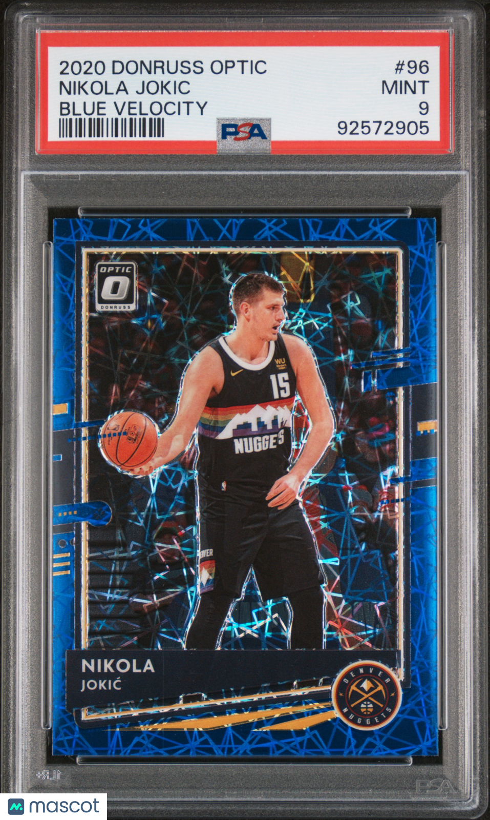 2020 Panini Donruss Optic Nikola Jokic #96 Blue Velocity PSA 9