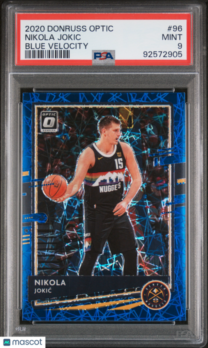 2020 Panini Donruss Optic Nikola Jokic #96 Blue Velocity PSA 9