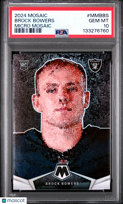 2024 Panini Mosaic Micro Mosaic Brock Bowers #MMBBS PSA 10