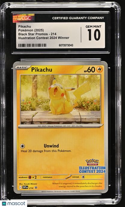 2025 Pokemon Black Star Promos Pikachu Illustration Contest 2024 Winner #214
