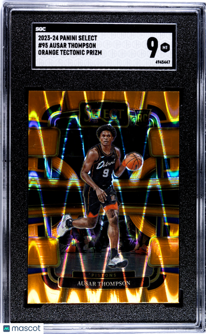 2023 Panini Select Ausar Thompson #95 Orange Tectonic Prizm SGC 9