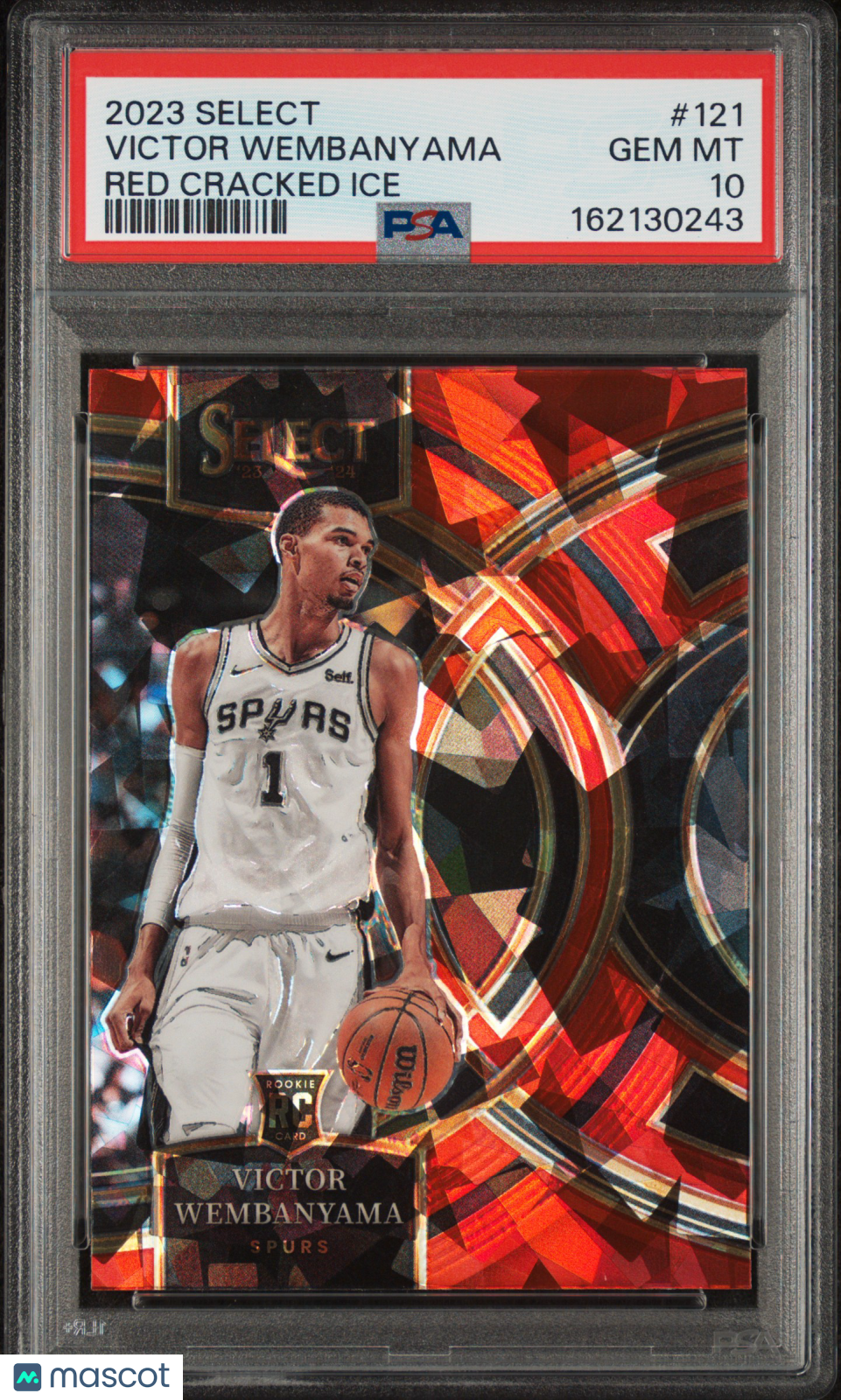 2023 Panini Select Victor Wembanyama #121 Red Cracked Ice PSA 10