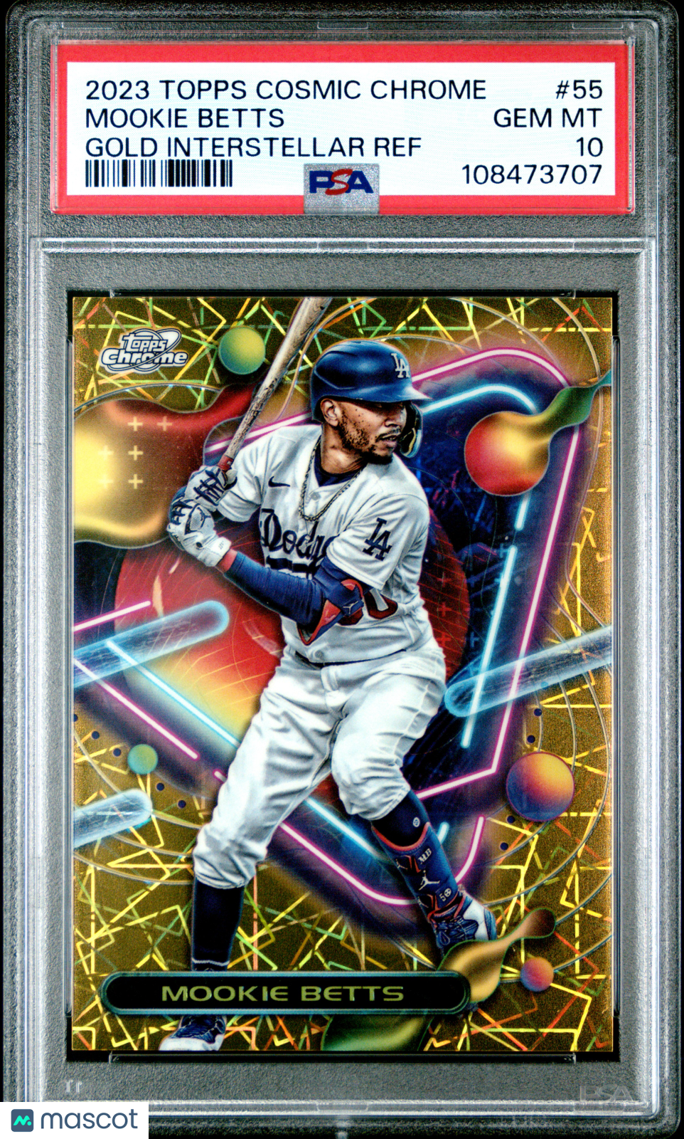 2023 Topps Cosmic Chrome Mookie Betts #55 Gold Interstellar Ref /50 PSA 10