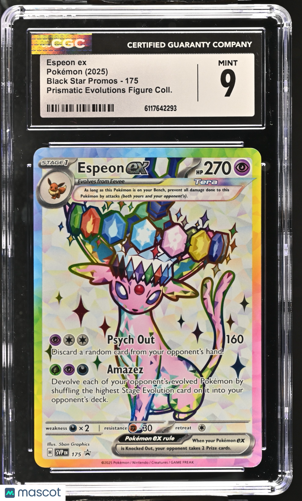 2025 Pokemon Black Star Promos Espeon ex Prismatic Evolutions Figure  CGC 9 #175