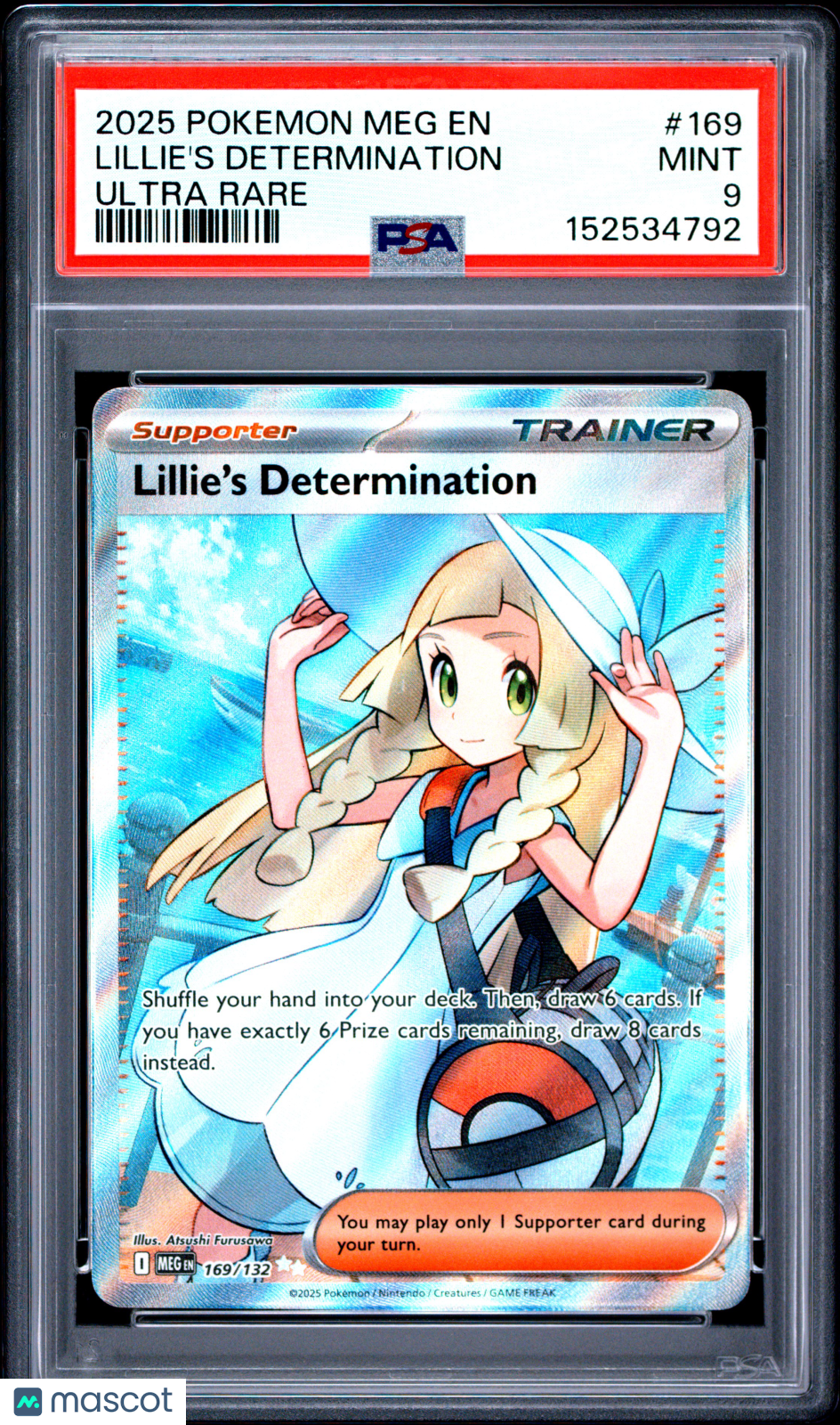 2025 Pokemon Meg EN-Mega Evolution Lillie's Determination Ultra Rare PSA 9 #169