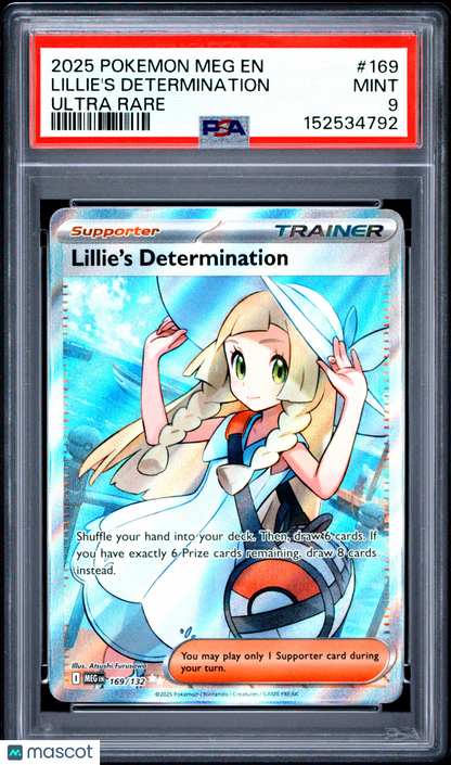 2025 Pokemon Meg EN-Mega Evolution Lillie's Determination Ultra Rare PSA 9 #169