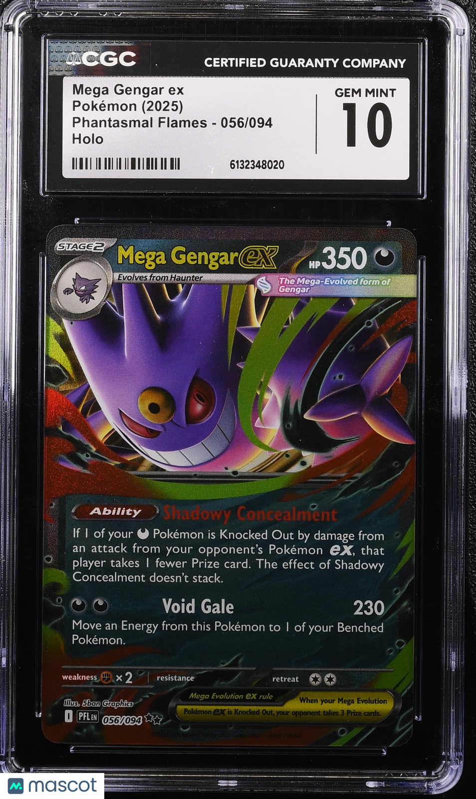 2025 Pokemon Phantasmal Flames Mega Gengar ex Holo CGC 10 #056/094