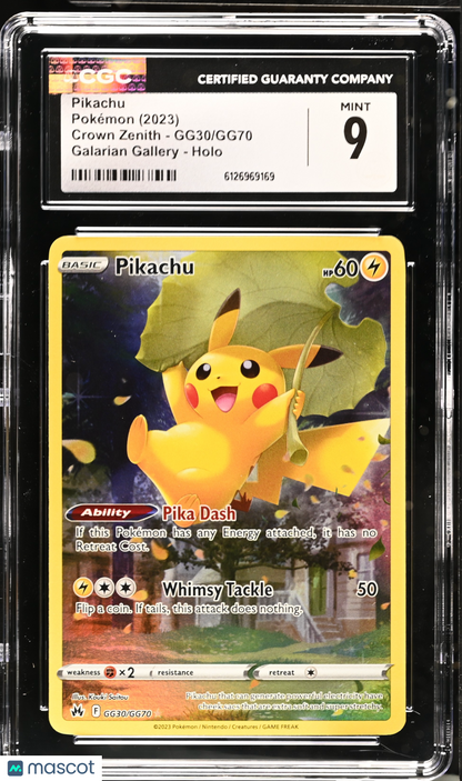2023 Pokemon Crown Zenith Pikachu Holo CGC 9 #GG30/GG70