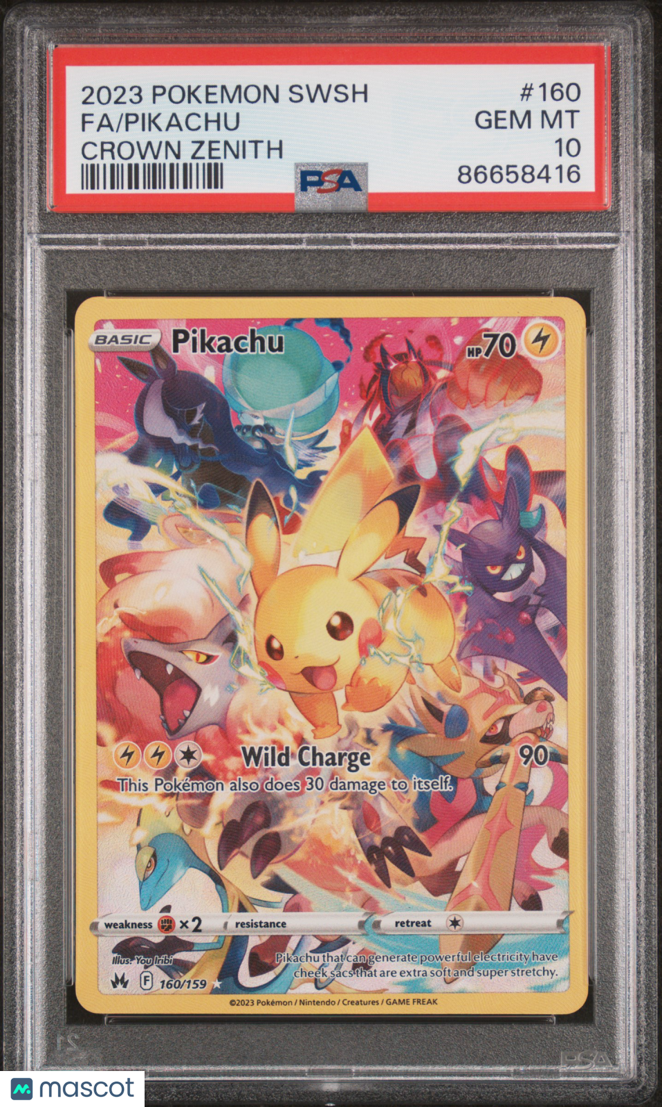 2023 Pokemon Sword And Shield Crown Zenith Pikachu Crown Zenith Fa PSA 10 #160