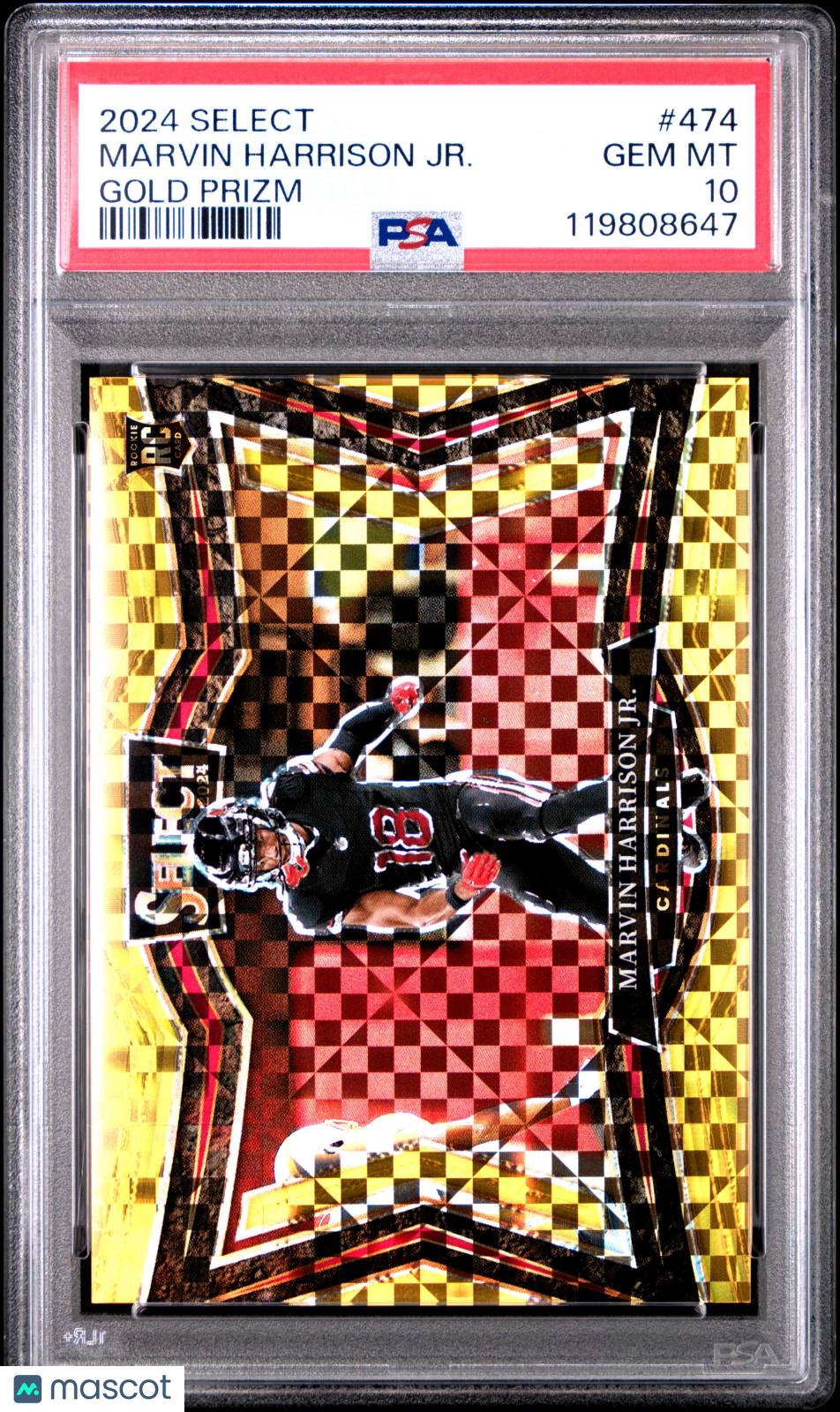 2024 Panini Select Marvin Harrison JR. #474 Gold Prizm PSA 10
