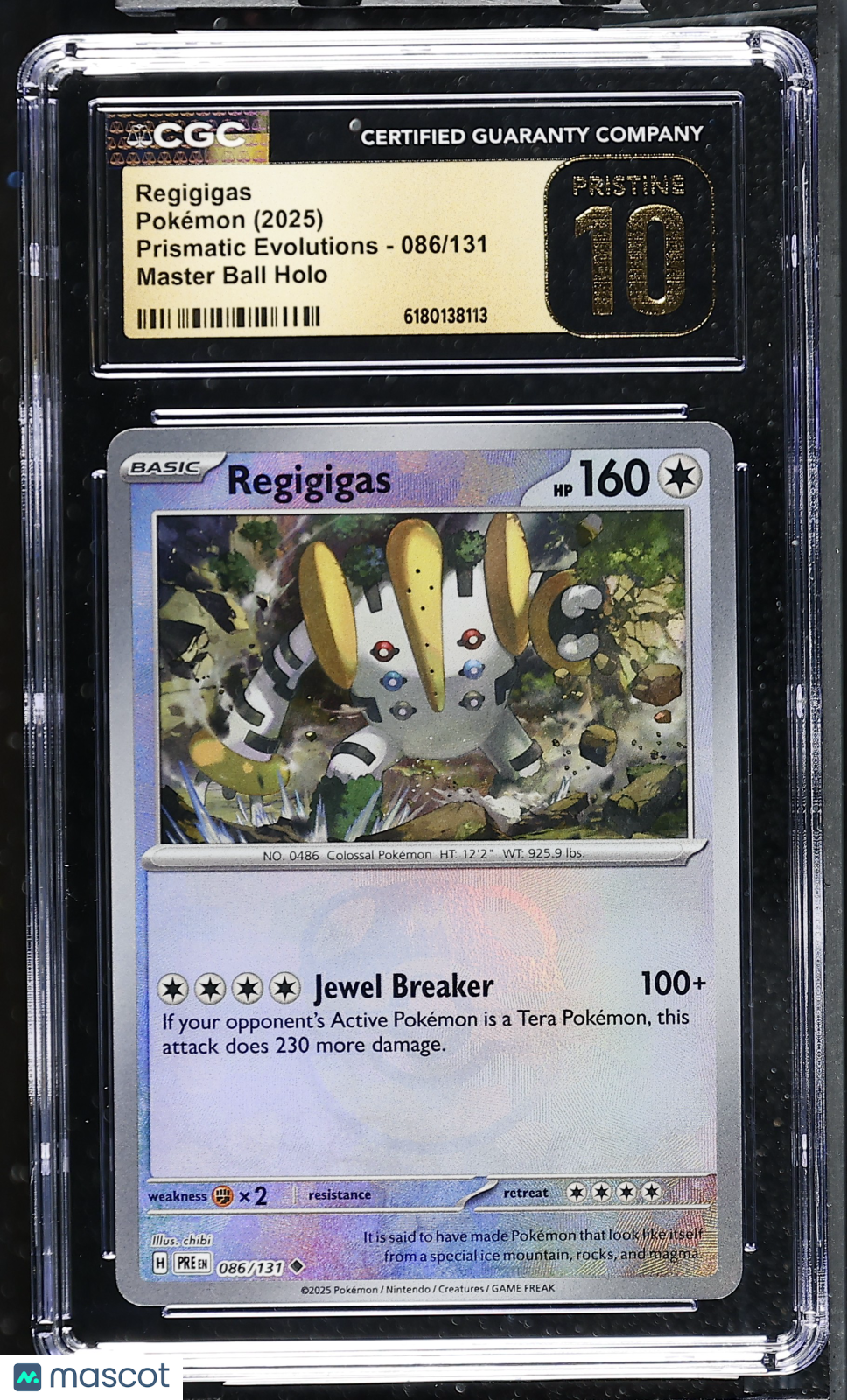 2025 Pokemon Prismatic Evo Regigigas Master Ball Holo 086/131 CGC 10 #086/131