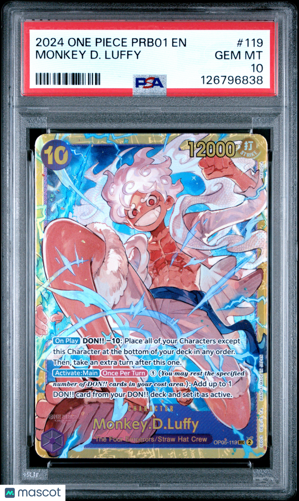 2024 One Piece Prb01-Premium Booster The Best- Monkey D. Luffy PSA 10 #119