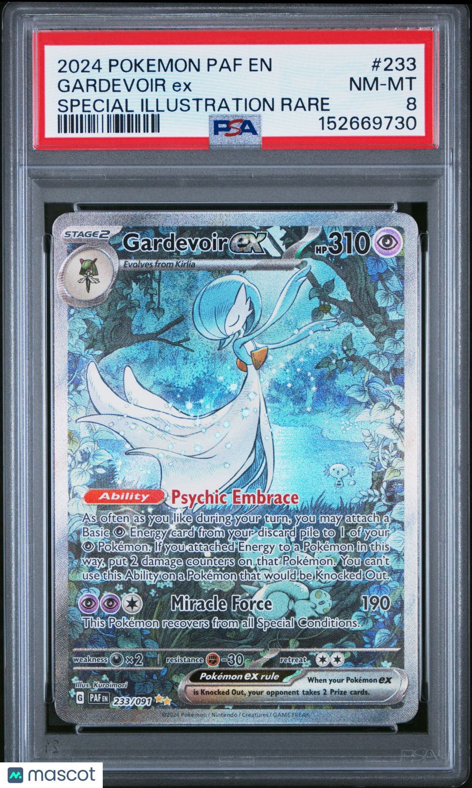 2024 Pokemon Paf EN-Paldean Fates Gardevoir EX Illustration Rare PSA 8 #233