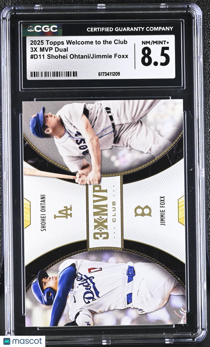 2025 Topps Welcome To The Club Shohei Ohtani Jimmie Foxx 3X MVP Dual CGC 8.5